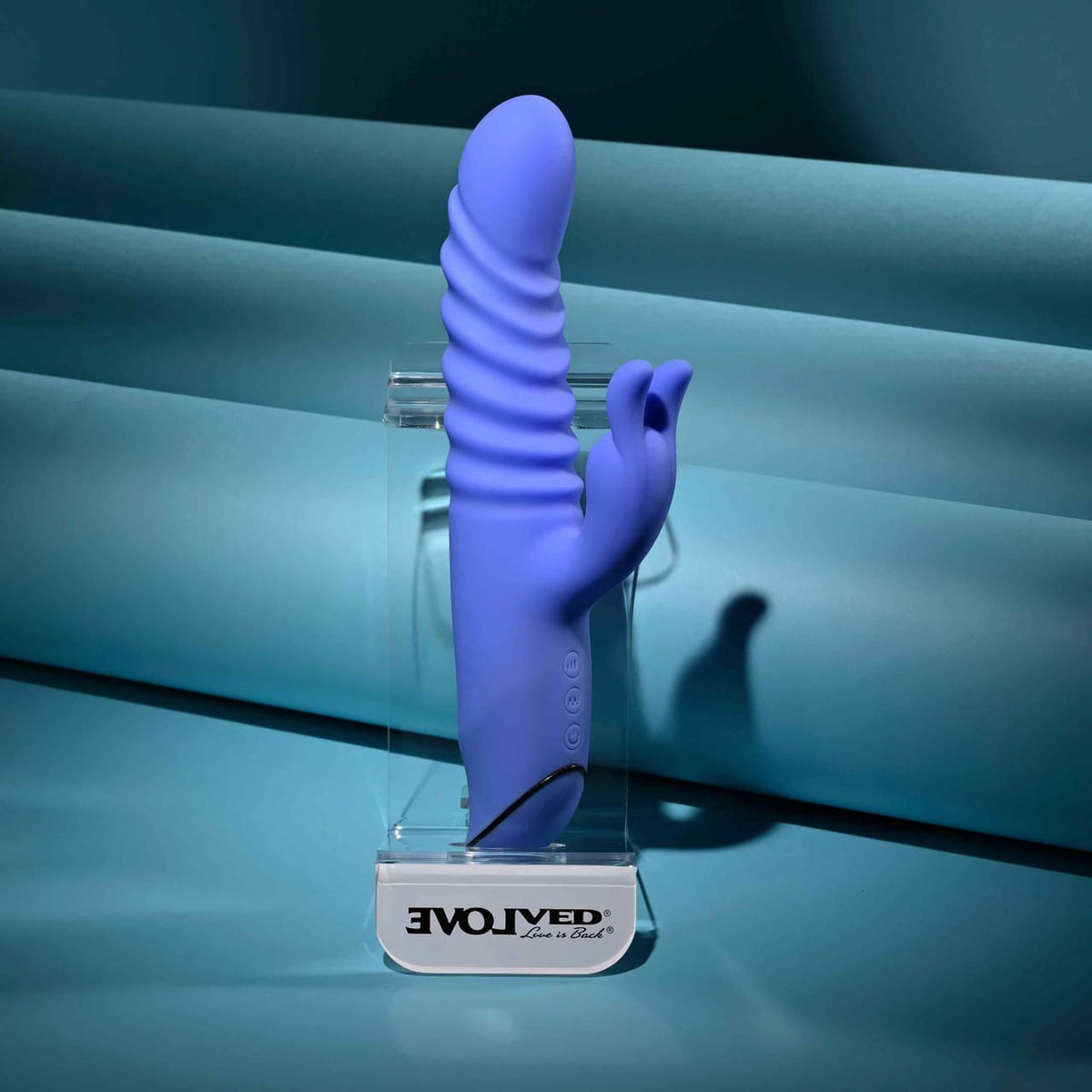 Evolved - Knock Knock Rechargeable Rabbit Vibrator (Blue) EV1219 CherryAffairs