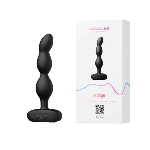Lovense - គ្រាប់អនាល់រាងអង្រឹង Ridge មានការគ្រប់គ្រងតាម App កំពុងធ្វើចលនា និងរំញោច (ពណ៌ខ្មៅ)