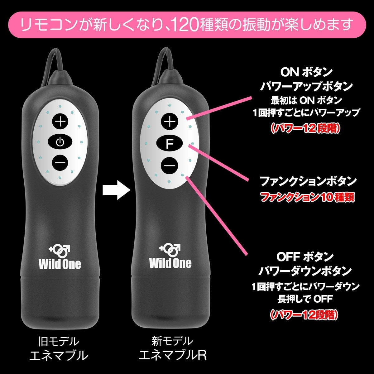 Wild One - Enemable R EX Type Y Vibrating Anal Plug (Black) WO1045 CherryAffairs
