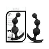 Blush Novelties - Luxe Be Me 3 Silicone Anal Beads (Black)    Anal Beads (Non Vibration)