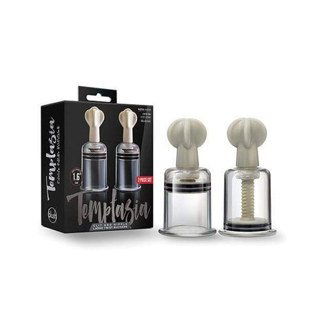 Blush Novelties - Temptasia Clit and Nipple Large Twist Suckers Set of 2 (Clear) BN1090 CherryAffairs