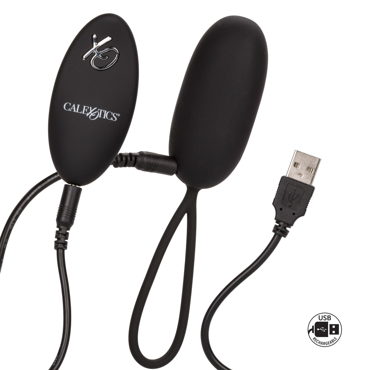 California Exotics - Silicone Remote Rechargeable Egg Vibrator (Black) CE1628 CherryAffairs