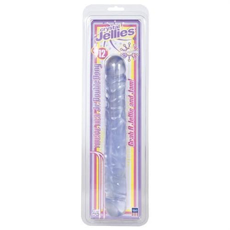 Doc Johnson - Crystal Jellies Jr. Double Dong 12" (Clear) - CherryAffairs.sg