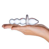 Glas - Titus Beaded Glass Butt Plug 4.5" (Clear) - CherryAffairs.sg