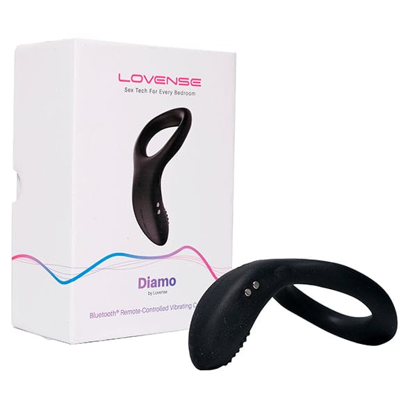 Lovense - Diamo ចិញ្ចៀនស៊ីលីកូនរំញ័របញ្ជាដោយកម្មវិធី សម្រាប់អង្គង់បុរស (ពណ៌ខ្មៅ)