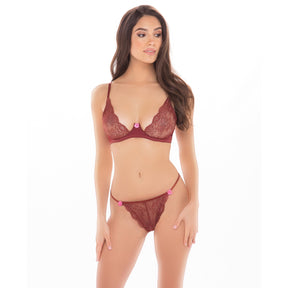 Rene Rofe - Staying In 2Pc Lingerie Set S/M (Burgundy)    Lingerie Set