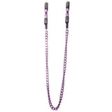 Shots - Ouch! Adjustable Nipple Clamps With Chain (Purple) - CherryAffairs.sg